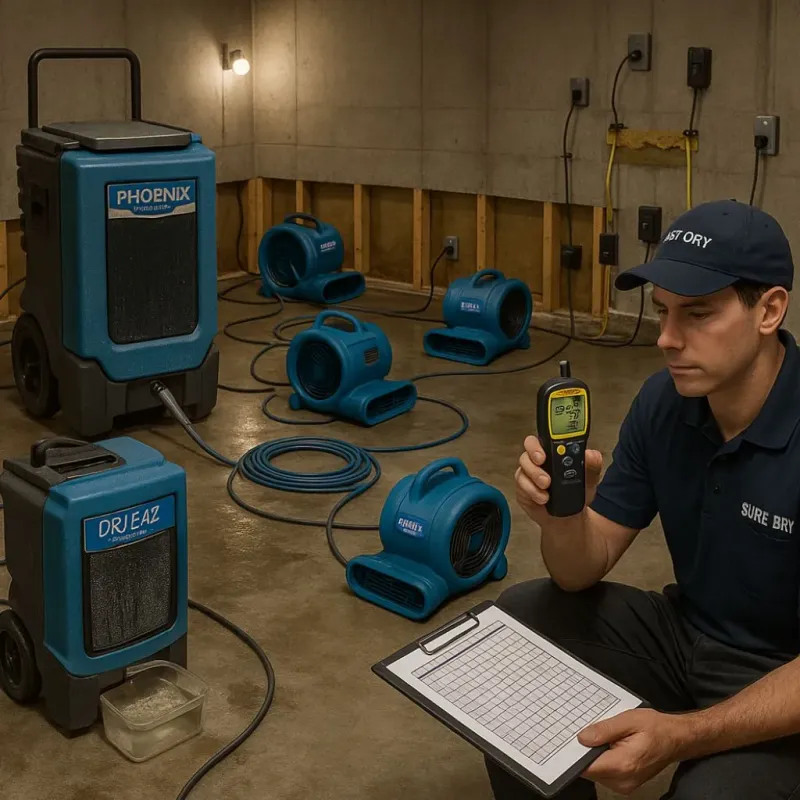 Structural Drying and Dehumidification process in Buckley, WA